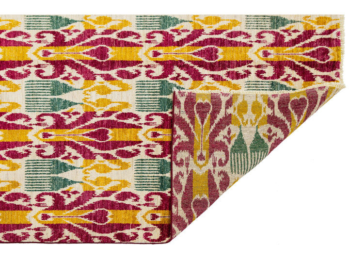 Modern Ikat Wool Rug 8 X 10