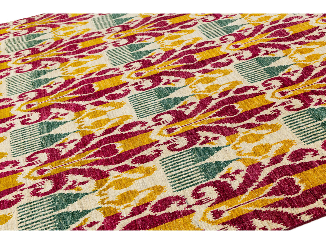 Modern Ikat Wool Rug 8 X 10