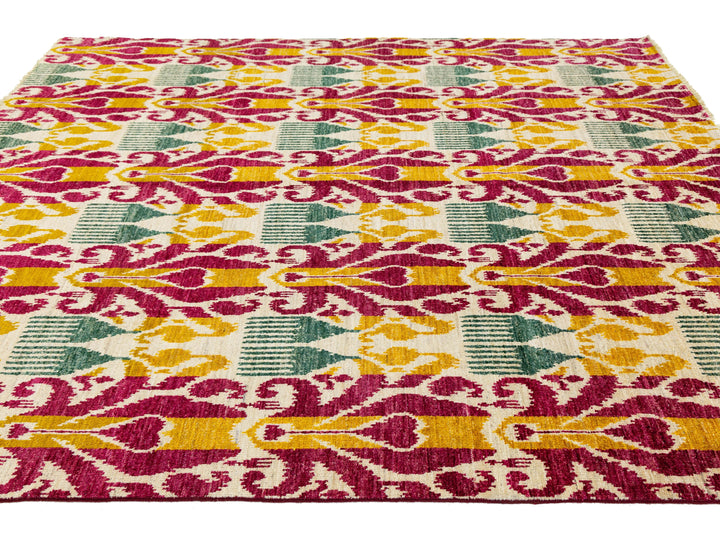 Modern Ikat Wool Rug 8 X 10