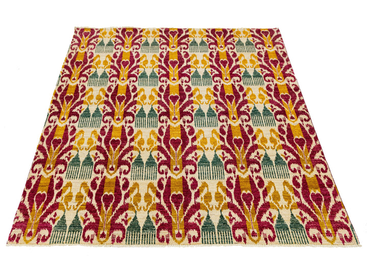 Modern Ikat Wool Rug 8 X 10