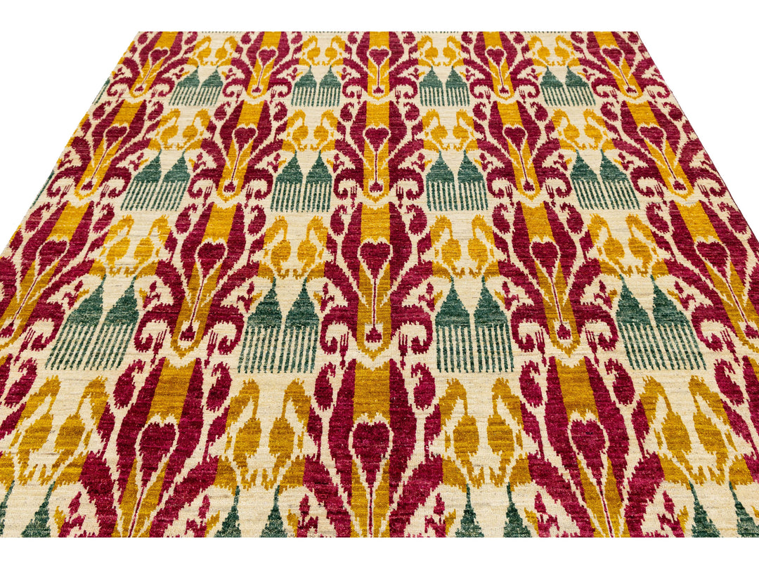 Modern Ikat Wool Rug 8 X 10