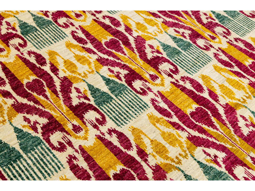 Modern Ikat Wool Rug 8 X 10