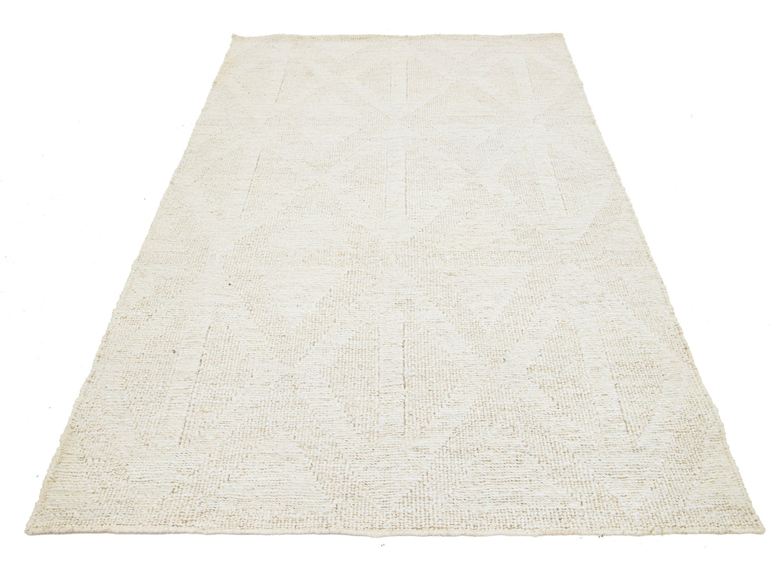 Modern Soumak Natural Jute Rug 5 X 8