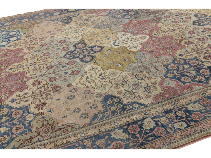 Antique Persian Tabriz Wool Rug 9 X 13