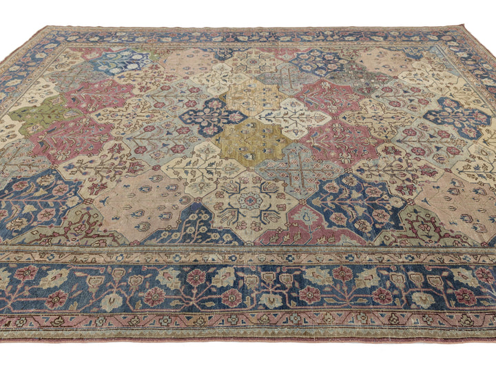 Antique Persian Tabriz Wool Rug 9 X 13