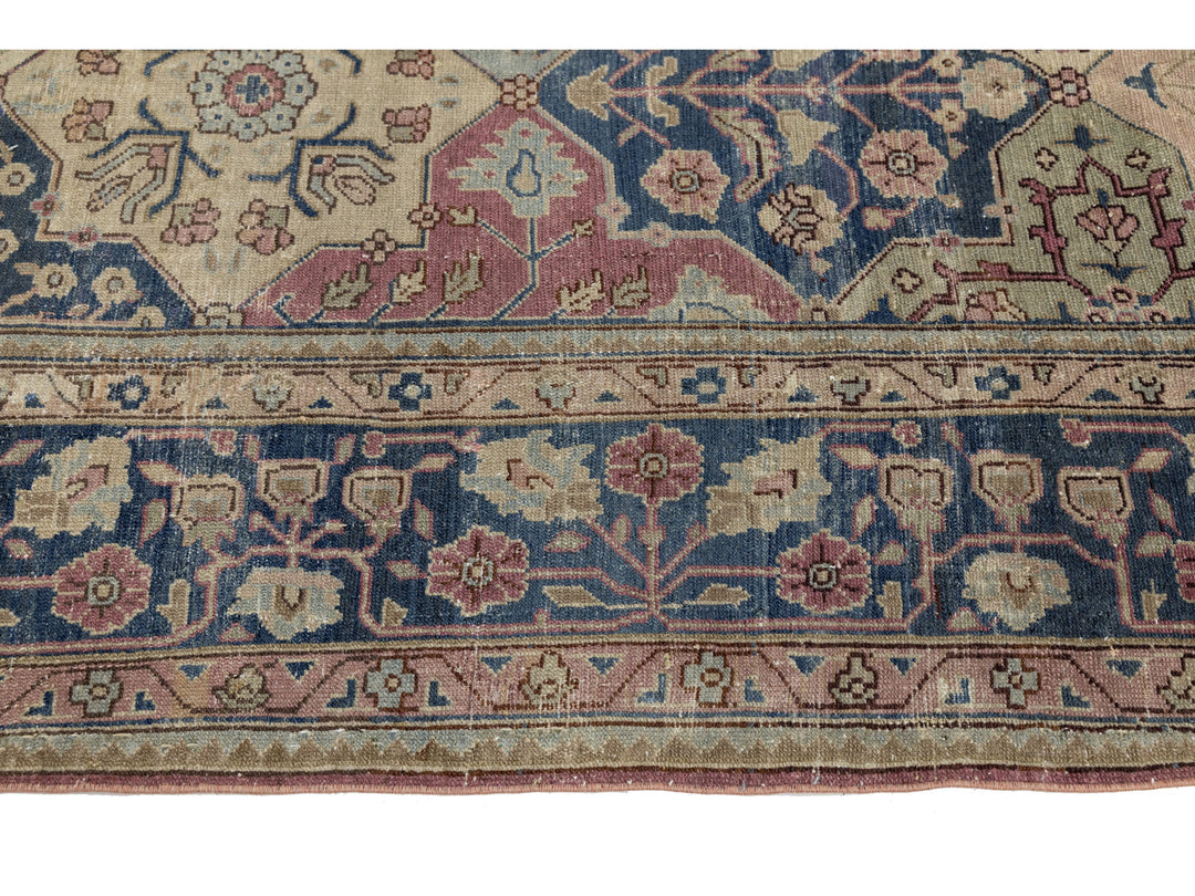 Antique Persian Tabriz Wool Rug 9 X 13