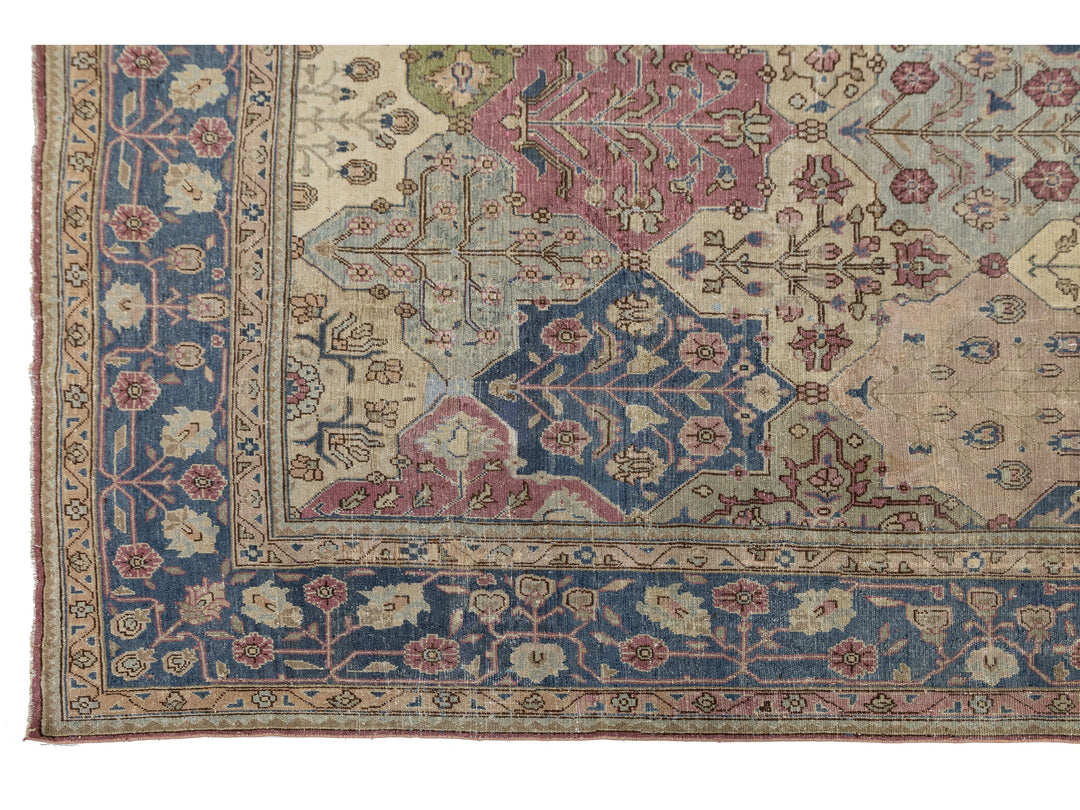Antique Persian Tabriz Wool Rug 9 X 13