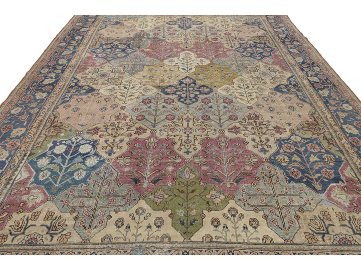 Antique Persian Tabriz Wool Rug 9 X 13