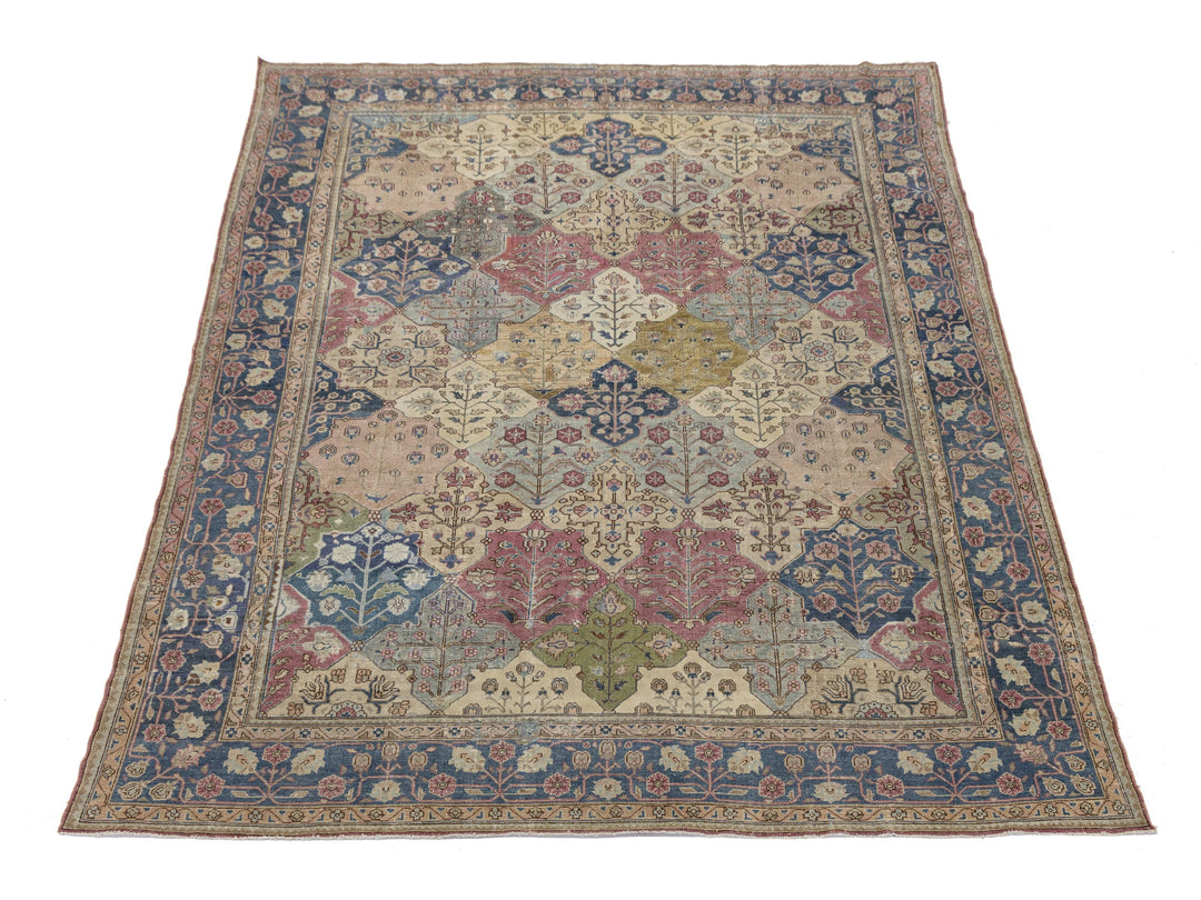 Antique Persian Tabriz Wool Rug 9 X 13