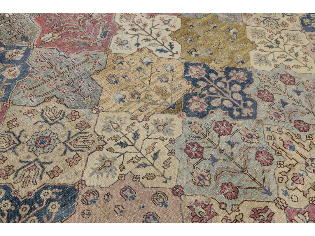 Antique Persian Tabriz Wool Rug 9 X 13