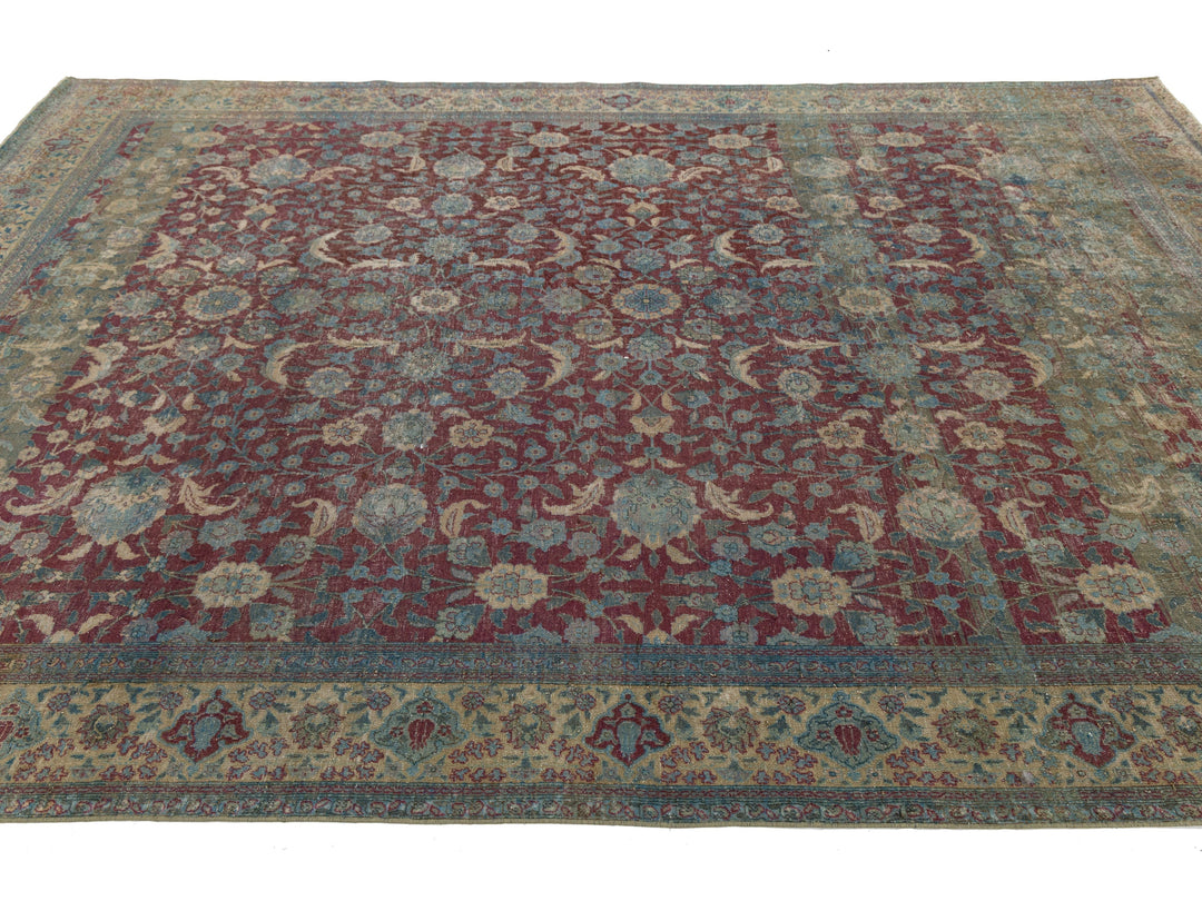 Antique Agra Wool Rug 8 X 11