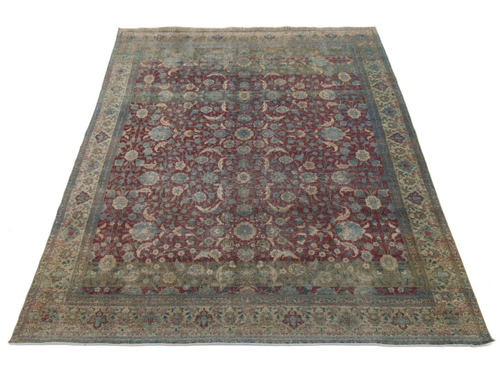 Antique Agra Wool Rug 8 X 11