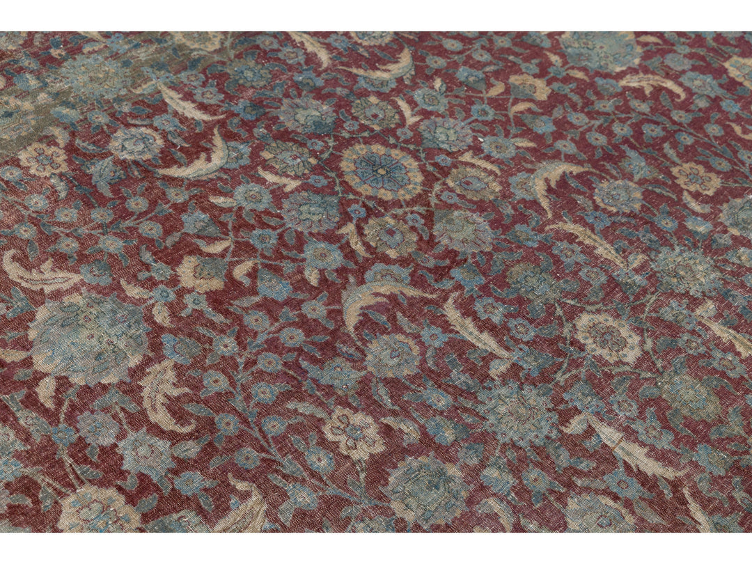 Antique Agra Wool Rug 8 X 11