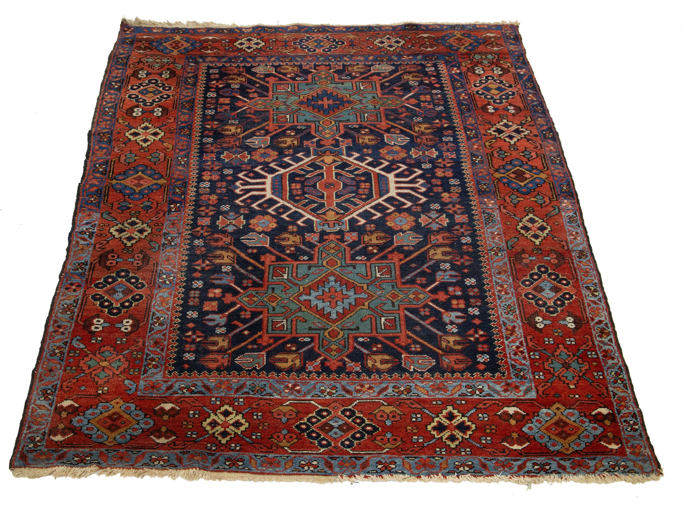 Antique Karajah Wool Rug 5 X 7