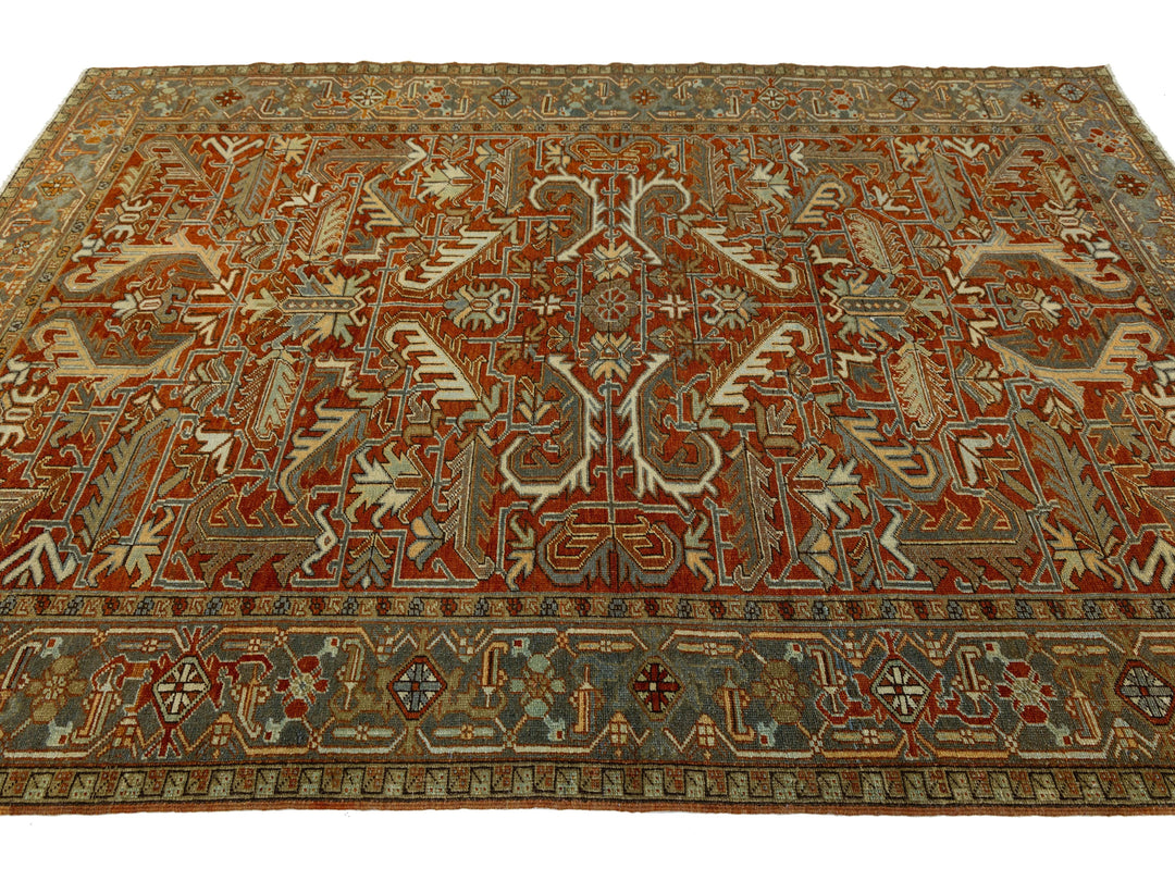 Antique Heriz Wool Rug 6 X 9