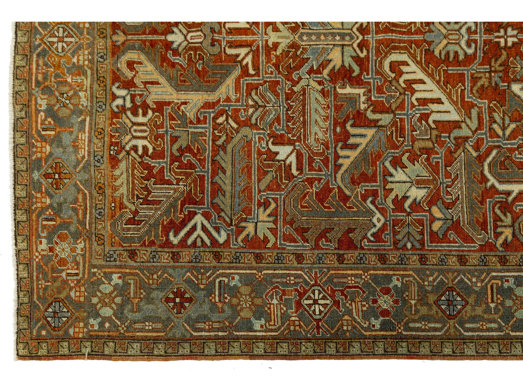 Antique Heriz Wool Rug 6 X 9