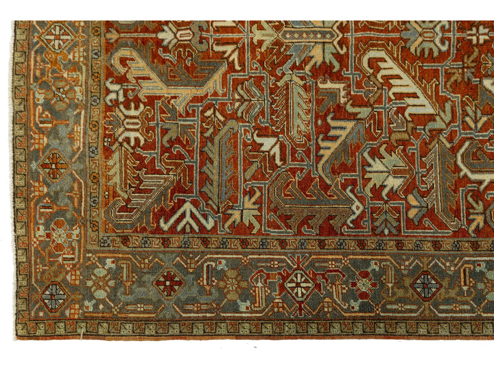Antique Heriz Wool Rug 6 X 9