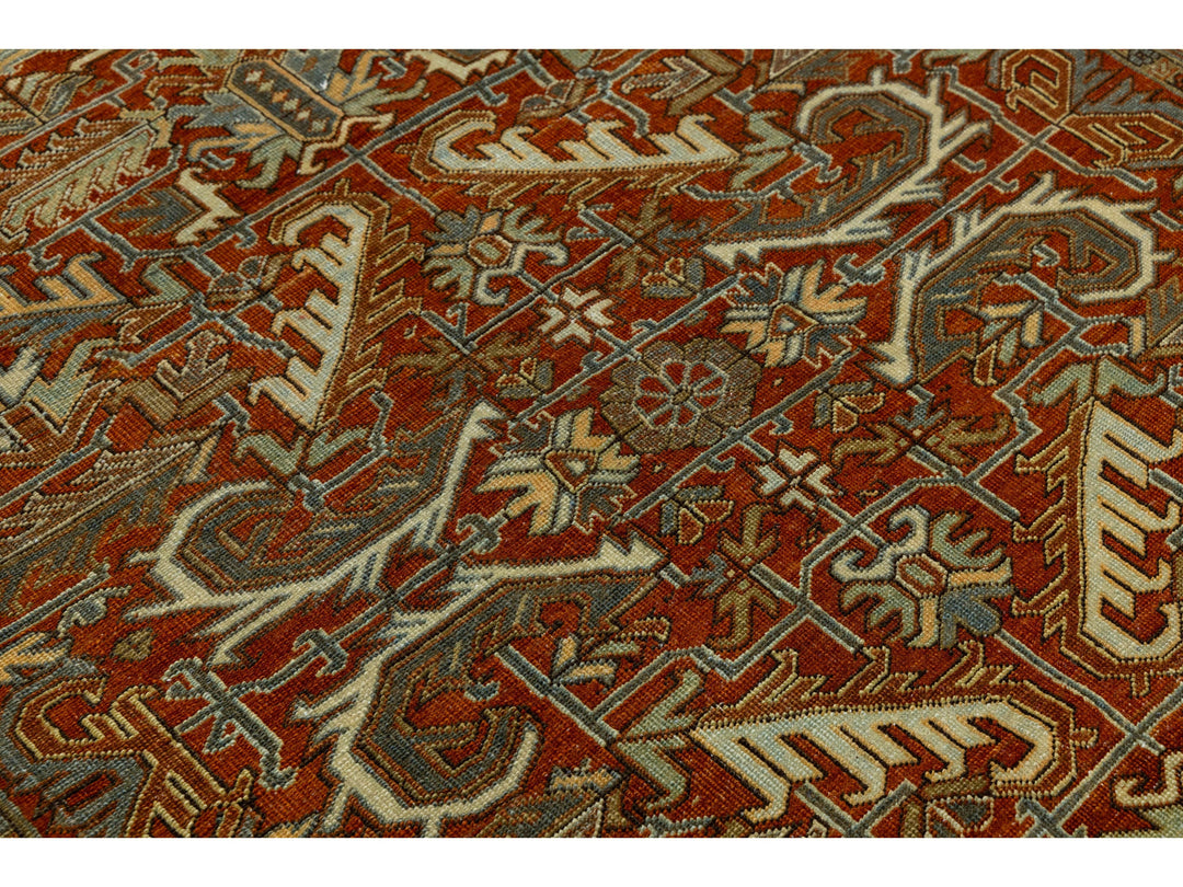 Antique Heriz Wool Rug 6 X 9