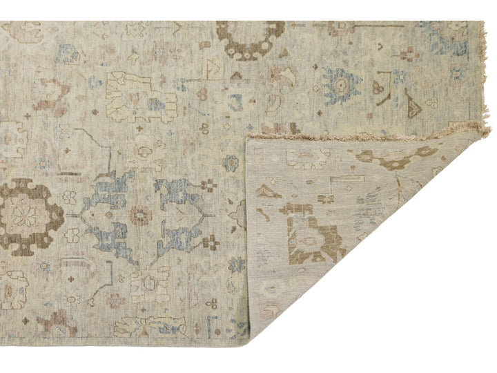 Modern Oushak Wool Rug 10 X 20