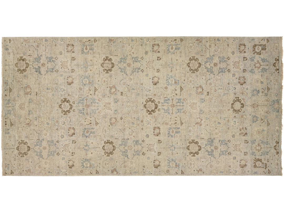Modern Oushak Wool Rug 10 X 20