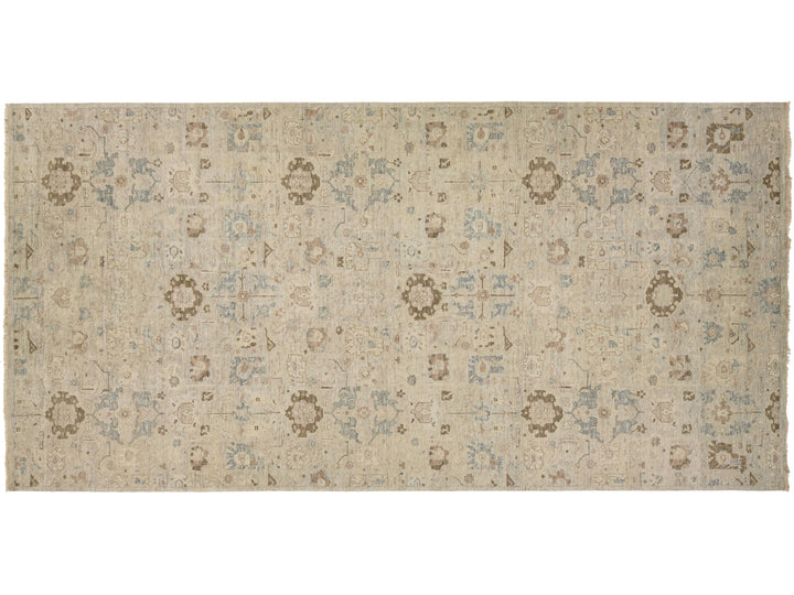 Modern Oushak Wool Rug 10 X 20