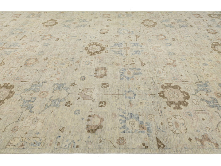 Modern Oushak Wool Rug 10 X 20