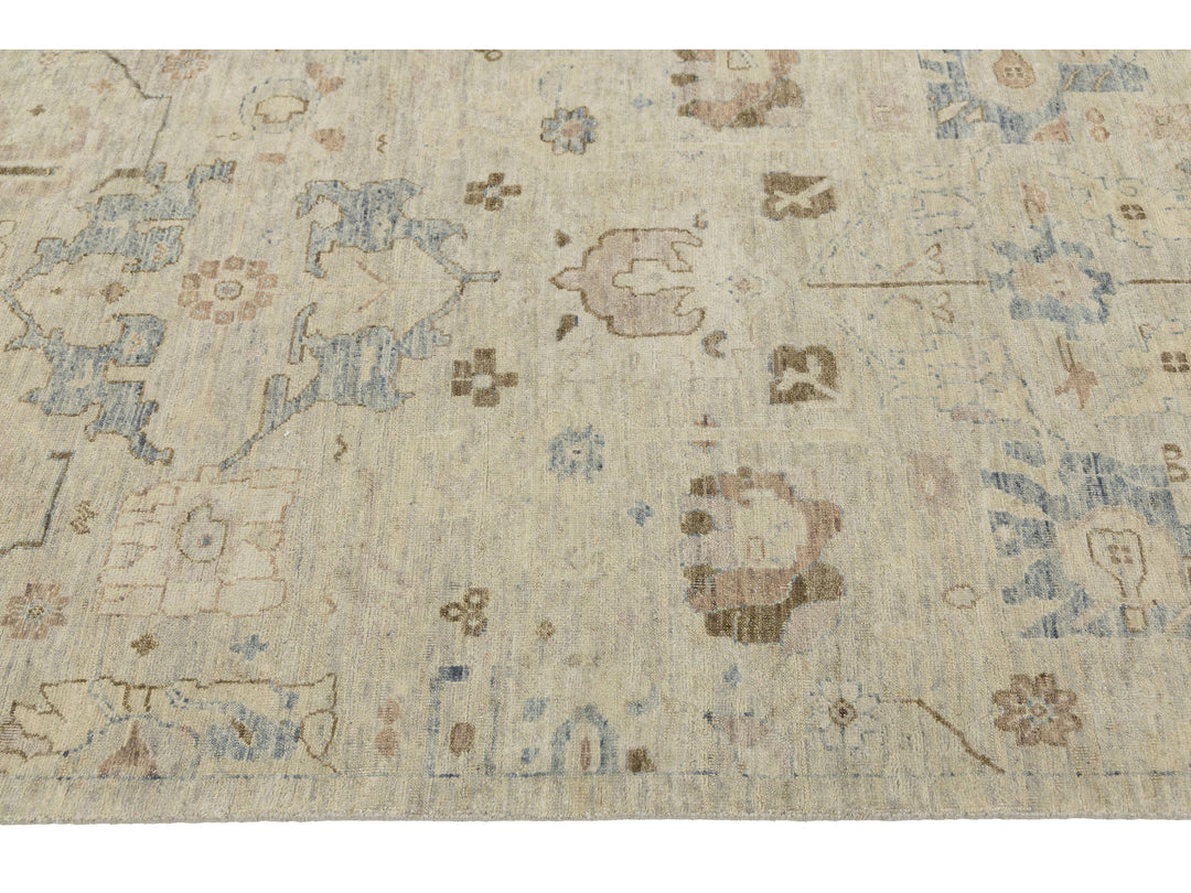 Modern Oushak Wool Rug 10 X 20