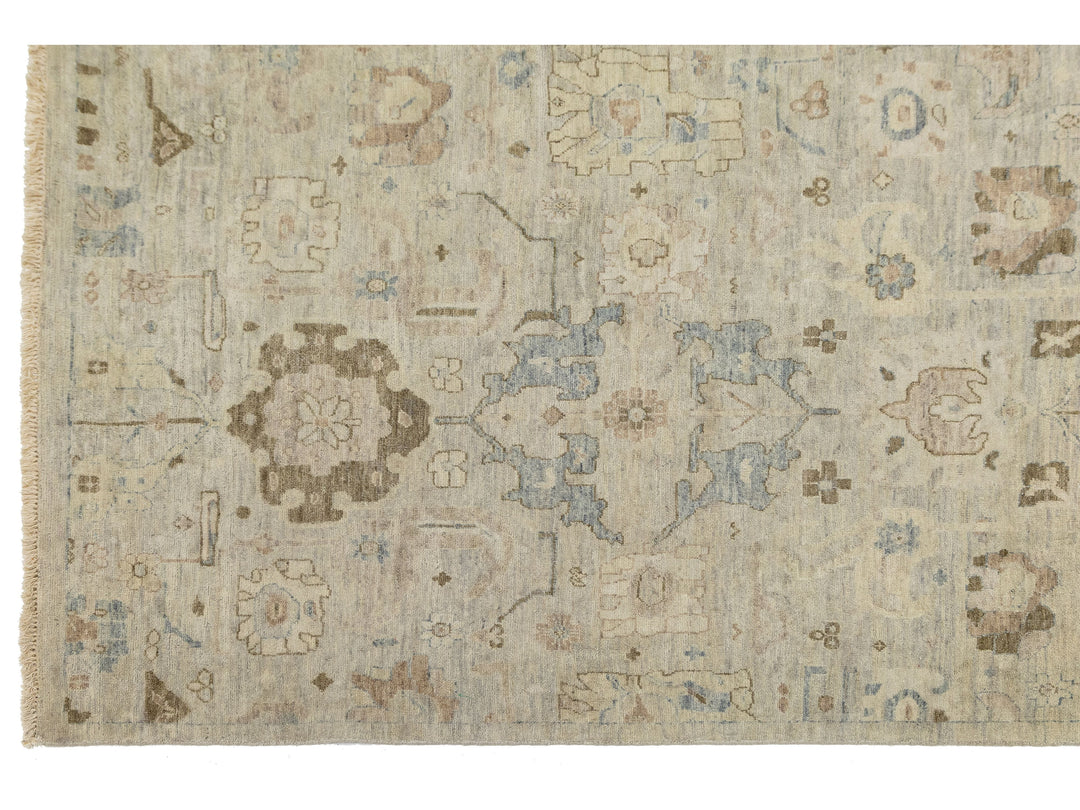 Modern Oushak Wool Rug 10 X 20