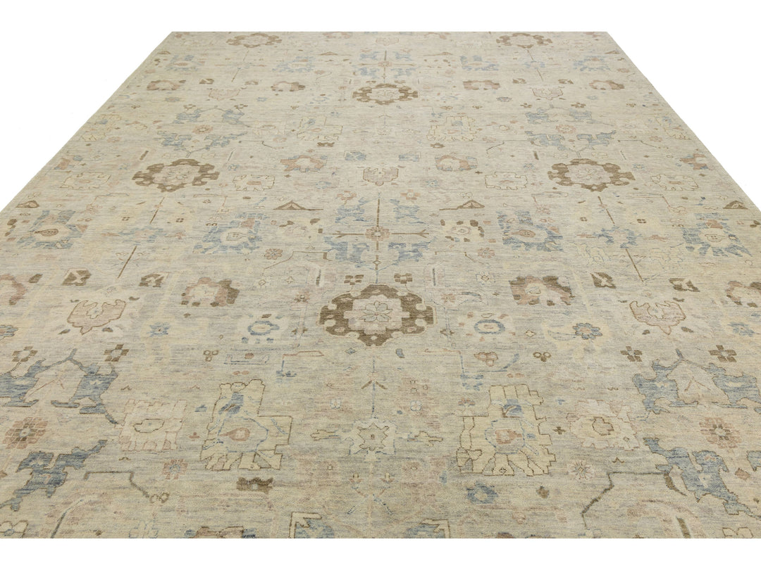 Modern Oushak Wool Rug 10 X 20