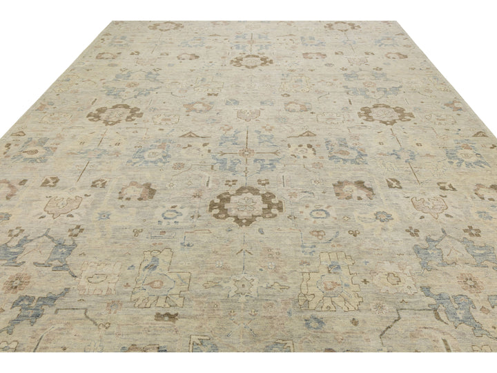Modern Oushak Wool Rug 10 X 20