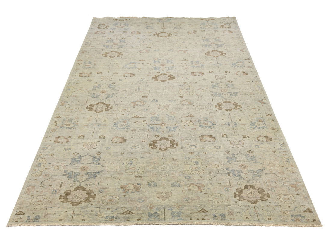 Modern Oushak Wool Rug 10 X 20