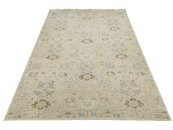 Modern Oushak Wool Rug 10 X 20