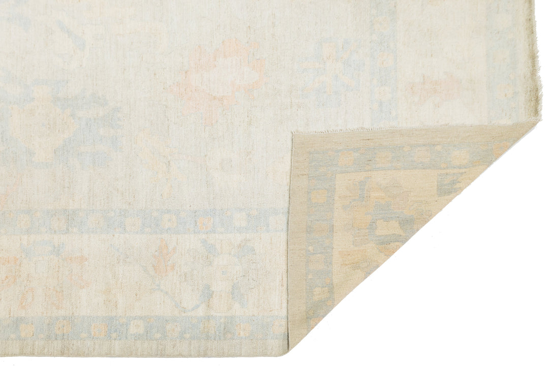 Modern Oushak Wool Rug 12 X 18