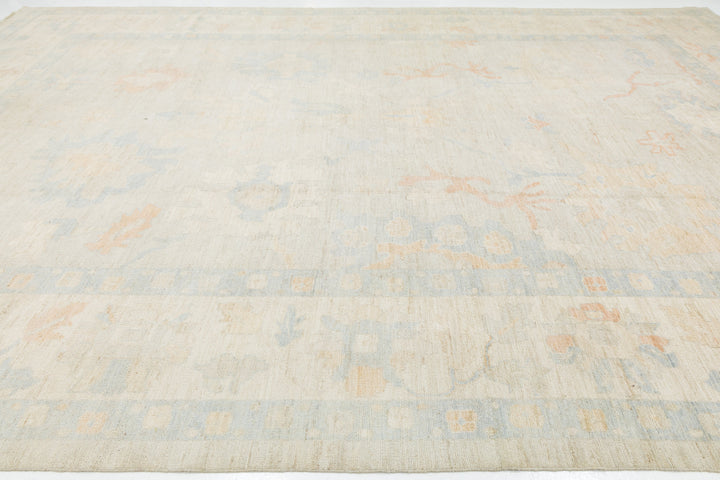Modern Oushak Wool Rug 12 X 18