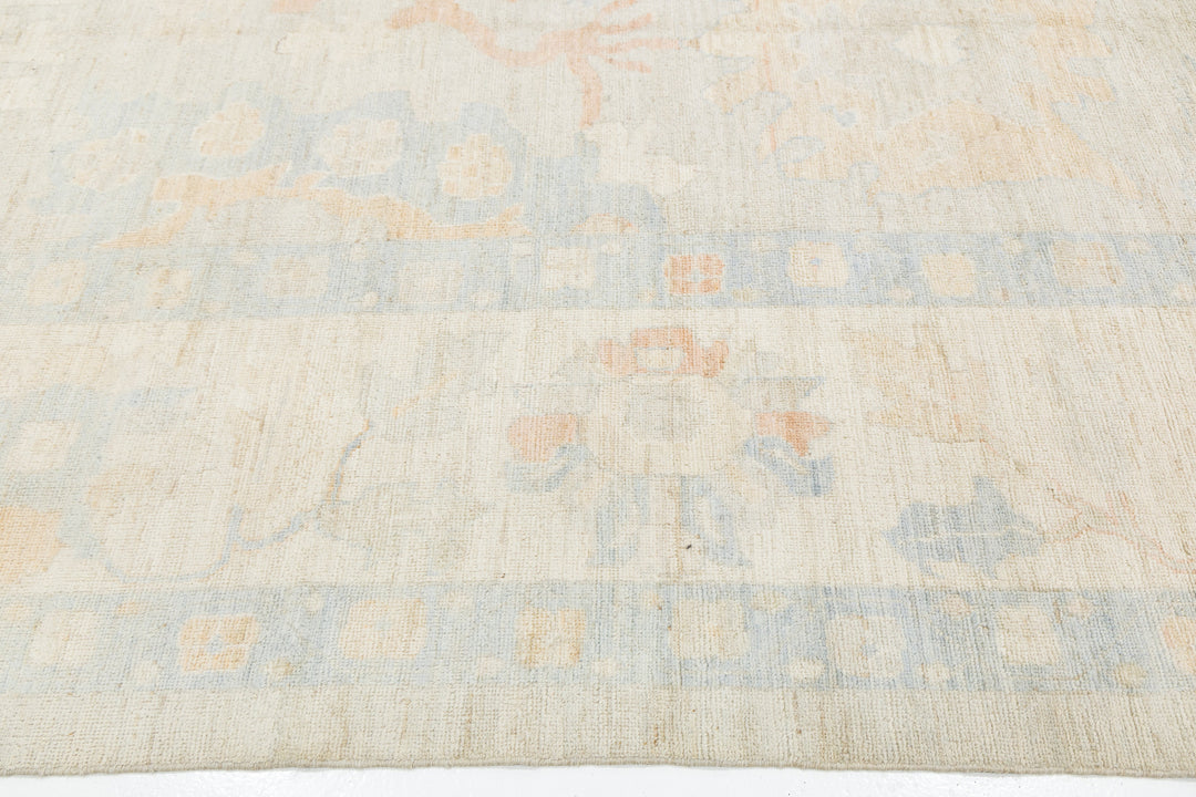 Modern Oushak Wool Rug 12 X 18