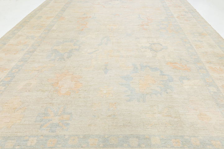 Modern Oushak Wool Rug 12 X 18