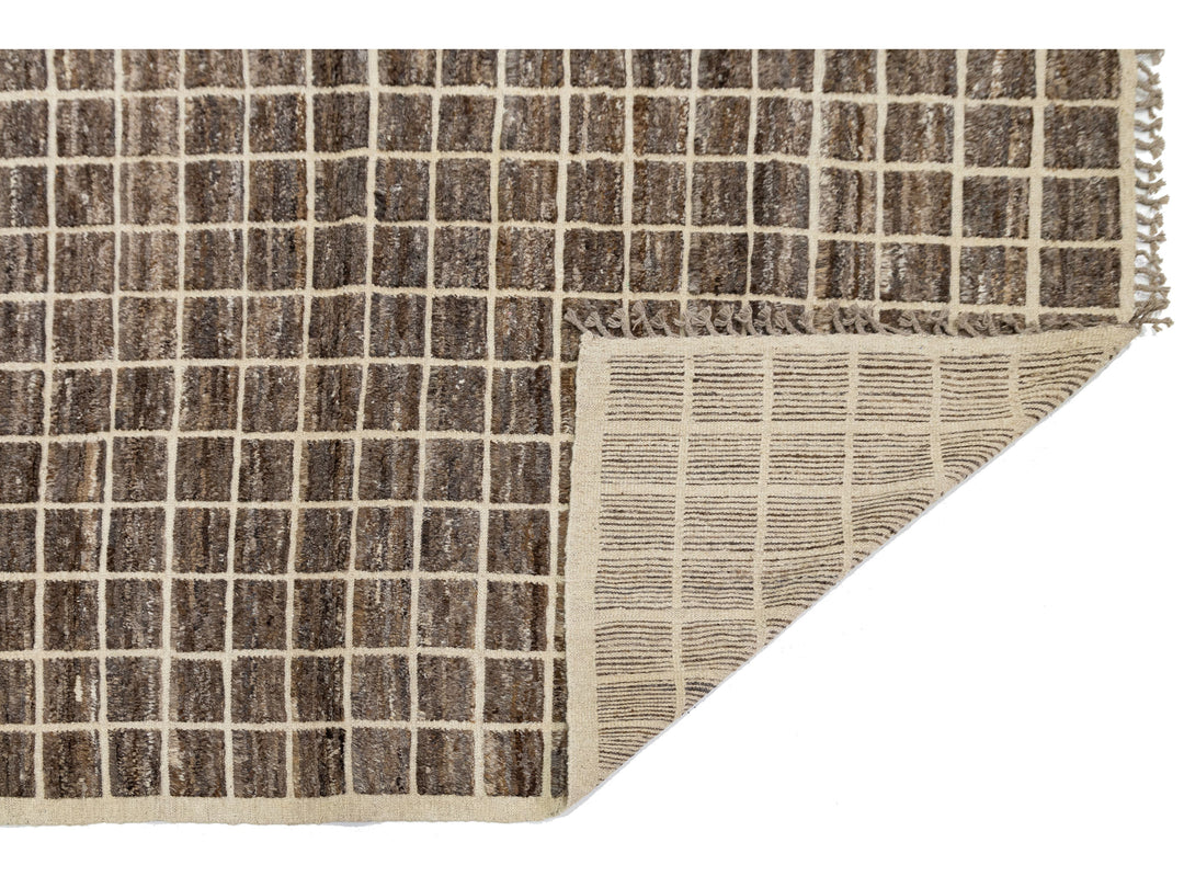 Modern Moroccan Wool Rug 12 X 16