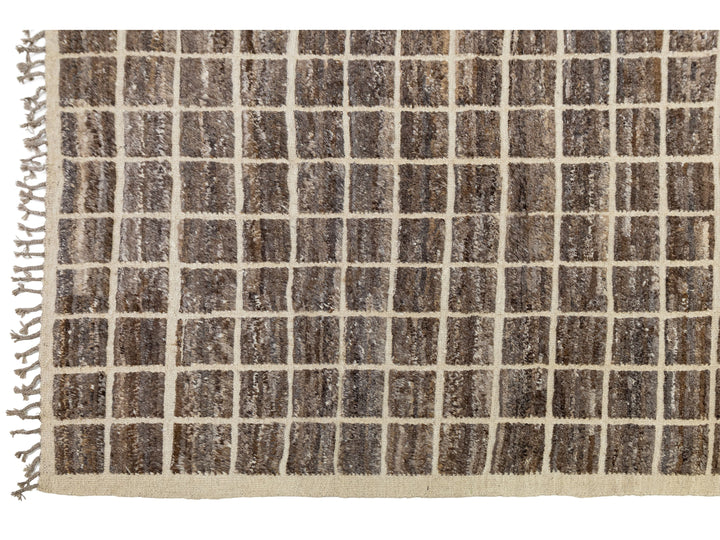 Modern Moroccan Wool Rug 12 X 16