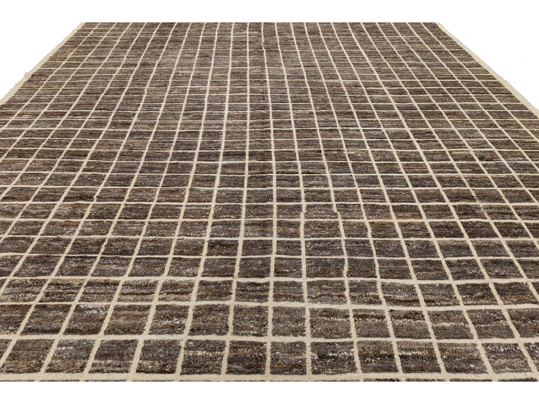 Modern Moroccan Wool Rug 12 X 16