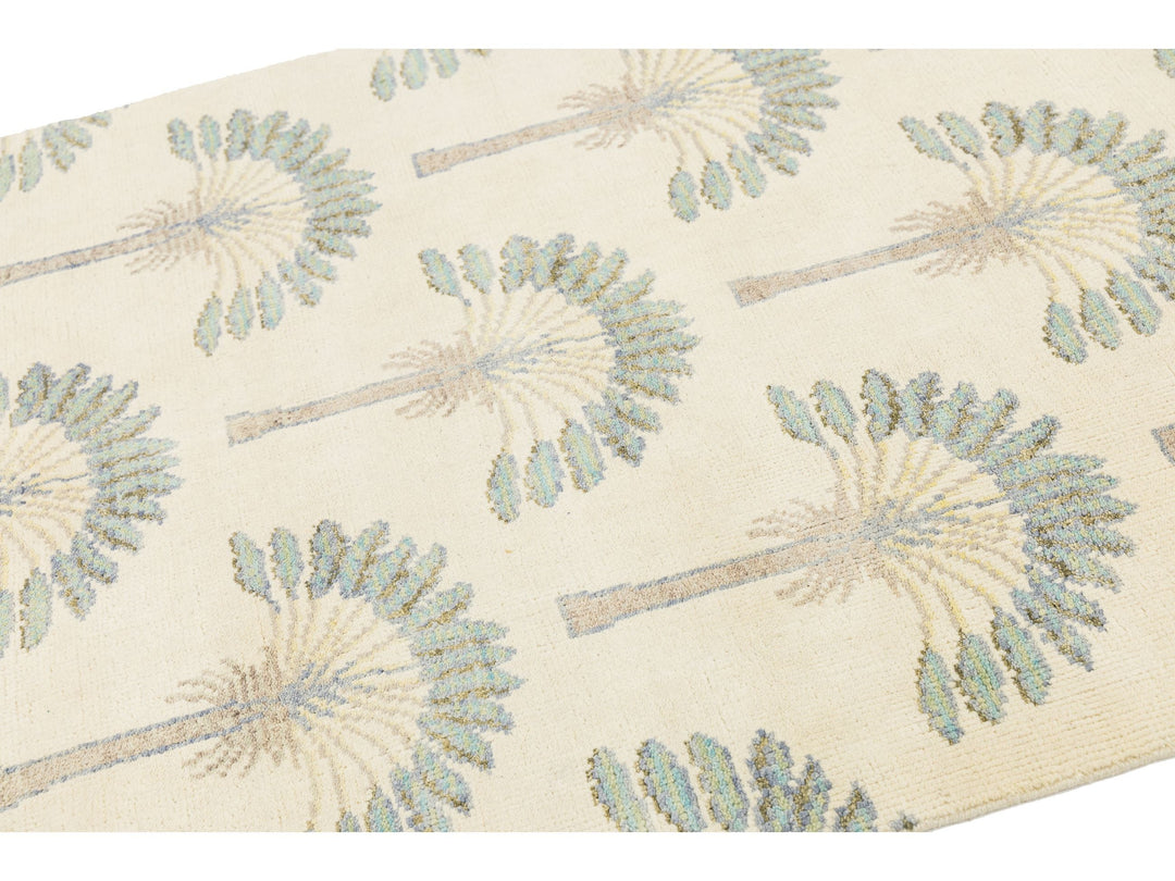 Modern Art Deco Wool Rug 4 X 6