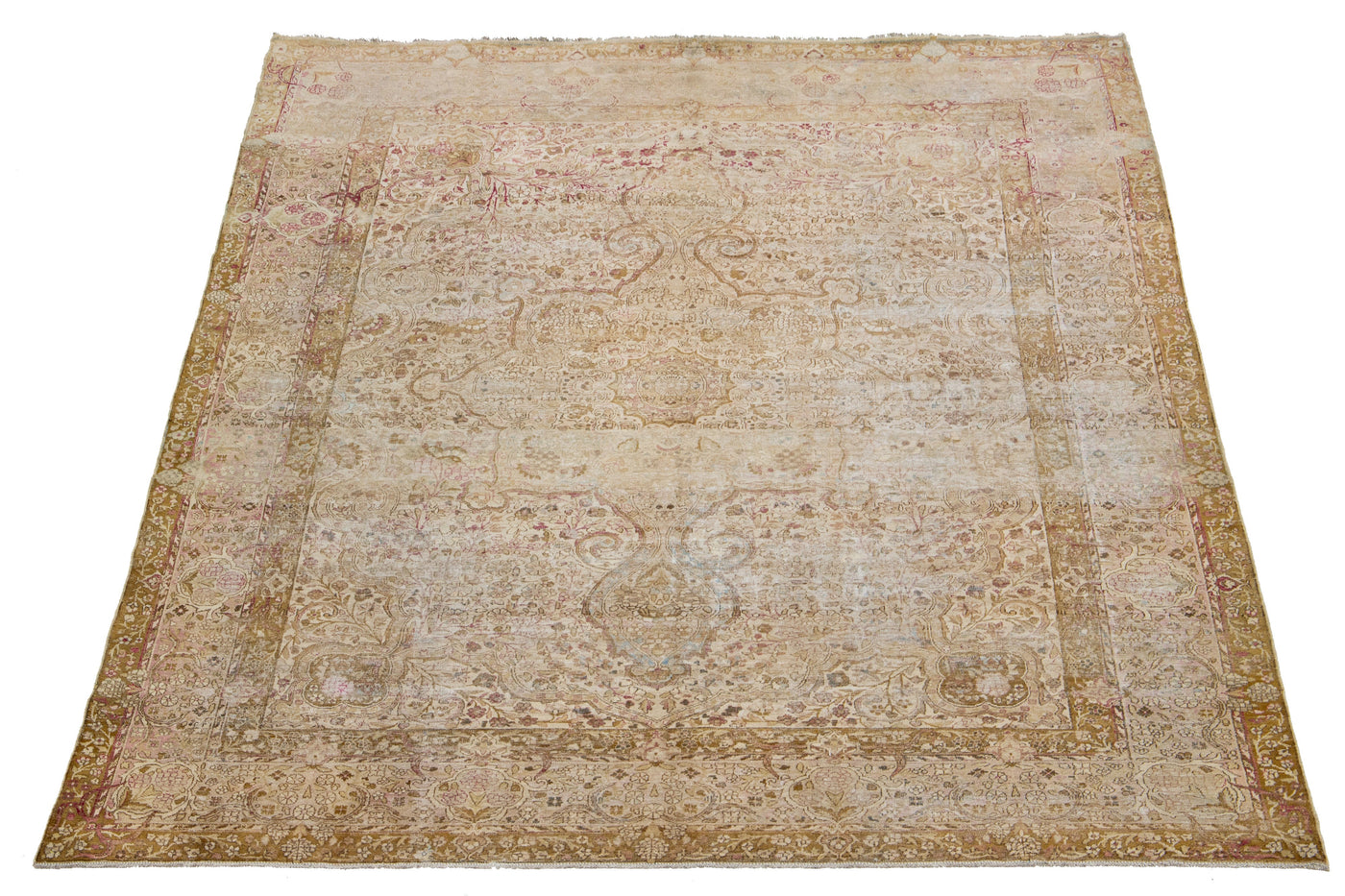 Antique Kerman Wool Rug 10 X 13