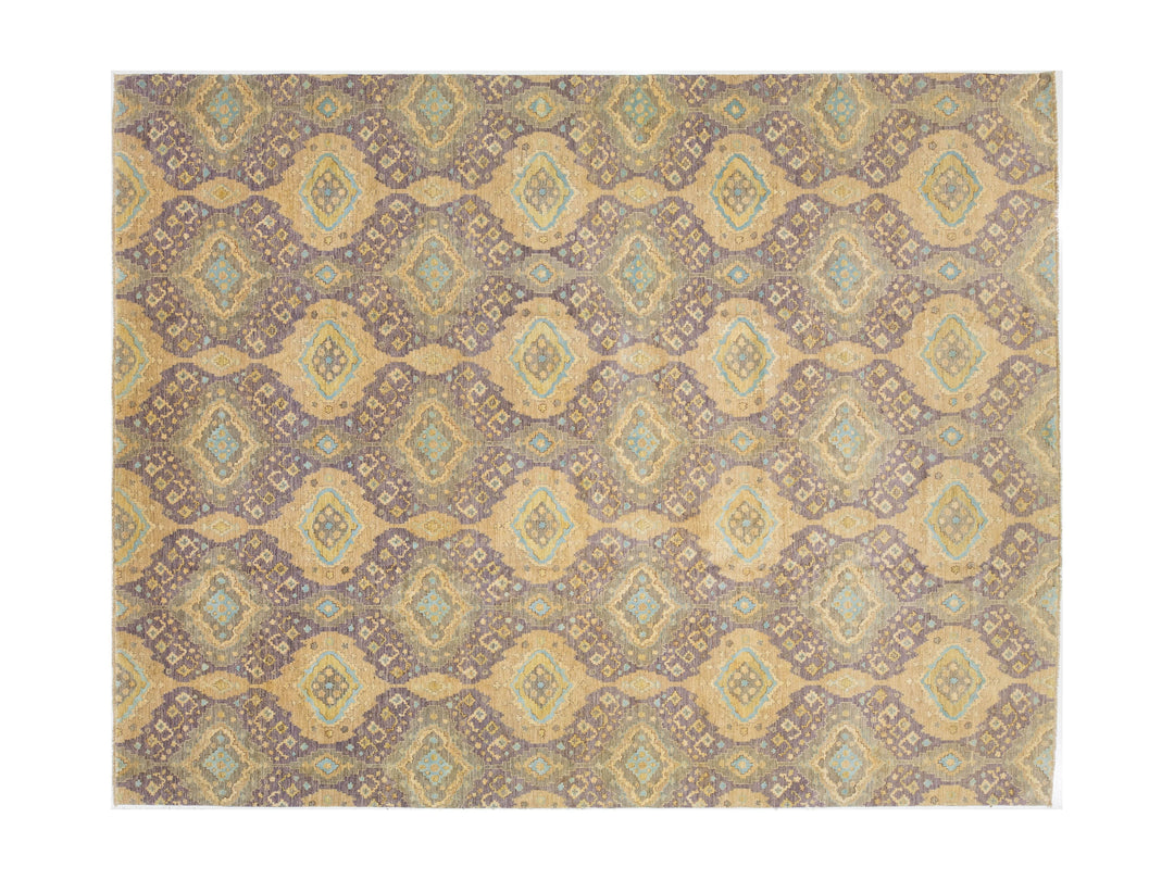 Modern Transitional Wool and Silk Rug 12 X 15
