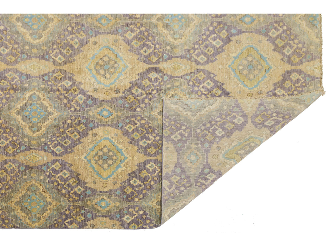 Modern Transitional Wool and Silk Rug 12 X 15