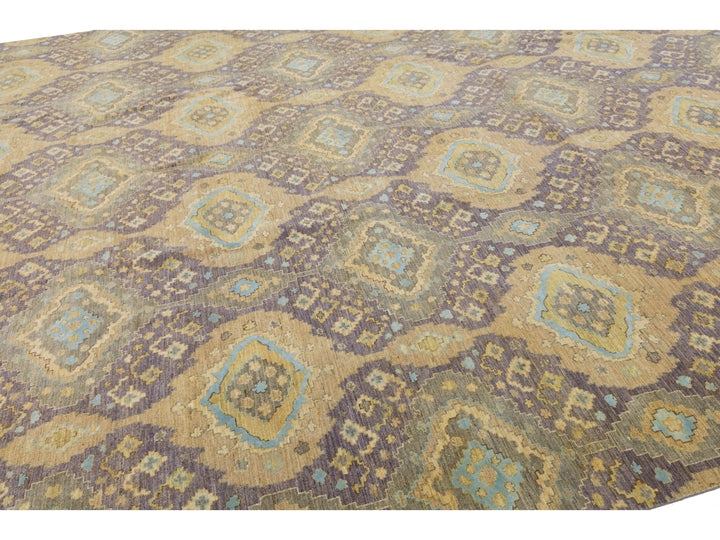 Modern Transitional Wool and Silk Rug 12 X 15