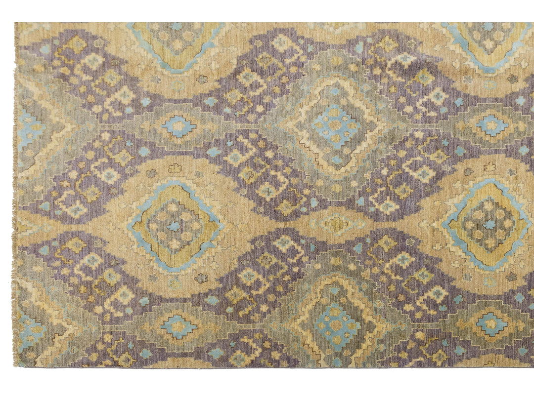 Modern Transitional Wool and Silk Rug 12 X 15