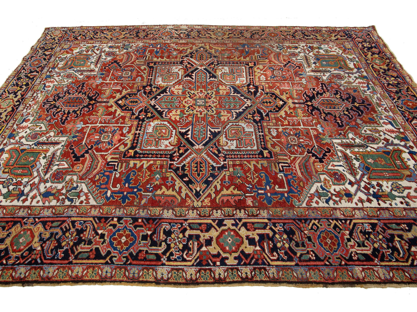 Antique Heriz Wool Rug 8 X 10