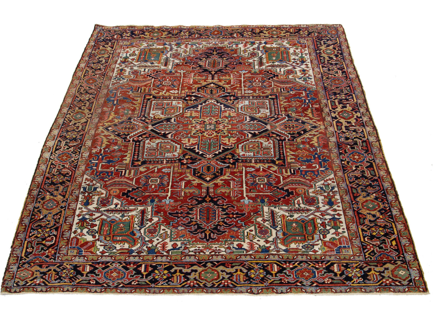 Antique Heriz Wool Rug 8 X 10