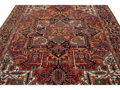 Antique Heriz Wool Rug 8 X 10