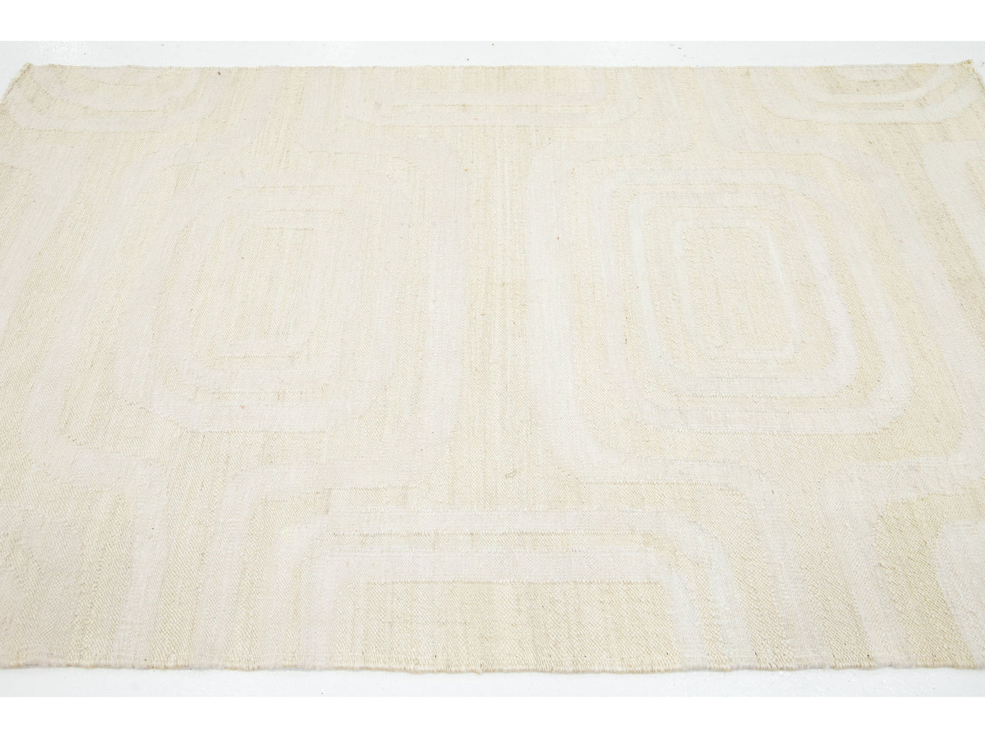 Modern Dhurrie Natural Jute Rug 5 X 8