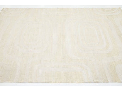 Modern Dhurrie Natural Jute Rug 5 X 8